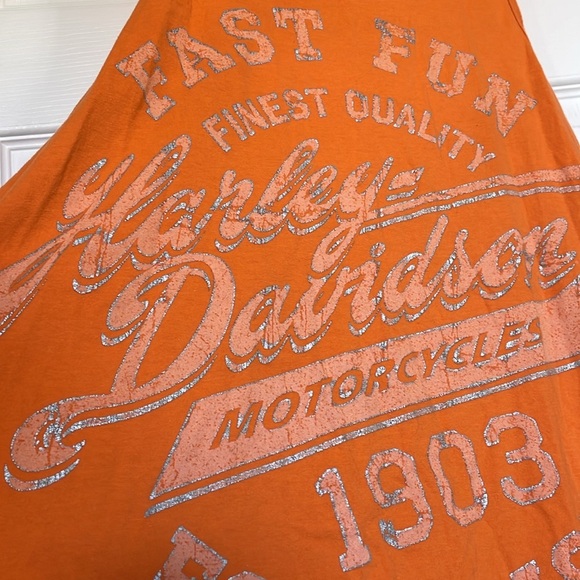 Harley-Davidson Tops - Women’s Harley Davidson tank top racerback. Sz L Orange Genuine MotorClothes